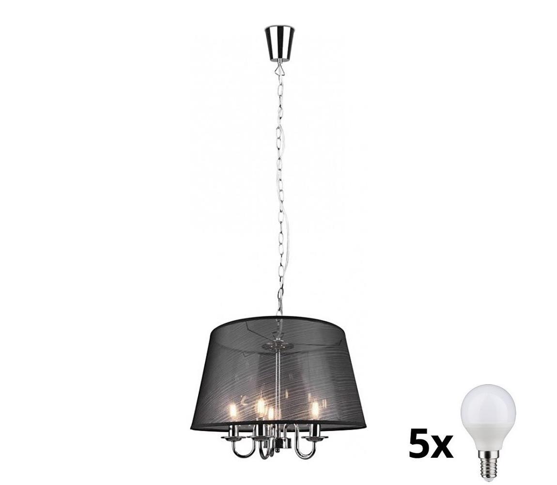 Reality - LED luster na reťazi CIMA 5xE14/40W/230V čierny R31035006