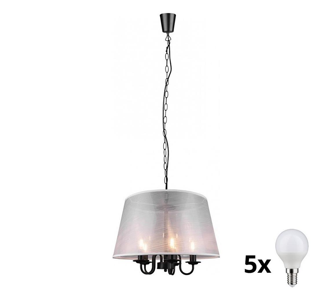 Reality - LED luster na reťazi CIMA 5xE14/40W/230V sivá R31035032
