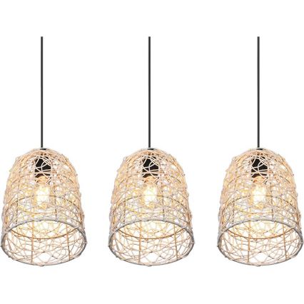 Reality - Luster na lanku LOVIS 3xE27/40W/230V čierny