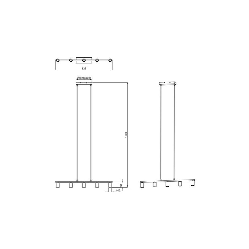Reality - Luster na lanku VANNES 5xE27/40W/230V