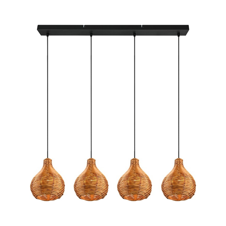 Reality - Závesný luster na lanku SPROUT 3xE14/40W/230V hnedá/ratan