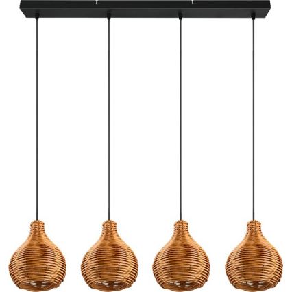 Reality - Závesný luster na lanku SPROUT 3xE14/40W/230V hnedá/ratan