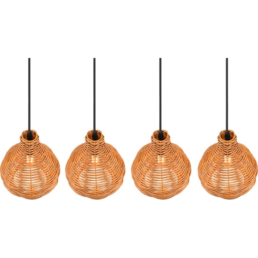 Reality - Závesný luster na lanku SPROUT 3xE14/40W/230V hnedá/ratan