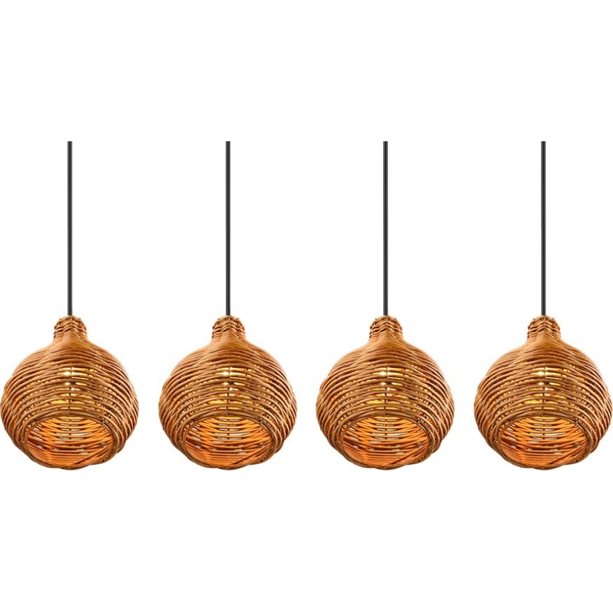 Reality - Závesný luster na lanku SPROUT 3xE14/40W/230V hnedá/ratan