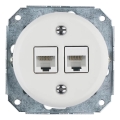 Reblig - Porcelánová retro ethernetová zásuvka bez rámčeka 2x CAT.5E biela