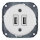 Reblig - Porcelánová retro USB napájacia zásuvka bez rámčeka 2x USB-A biela