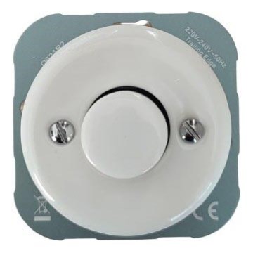 Reblig - Porcelánový retro stmievač bez rámčeka 250V/10A biela
