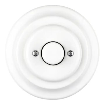 Reblig - Porcelánový retro stmievač otočný s rámčekom 250V/10A biela