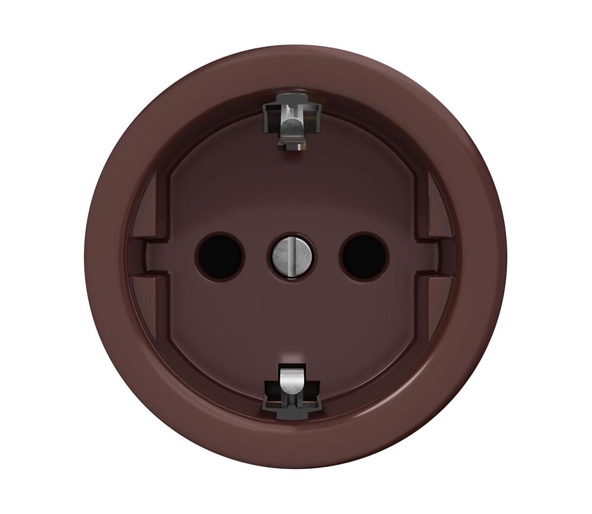 Reblig - Retro domová zásuvka bez rámčeka SCHUKO 230V/16A hnedá H/ZS