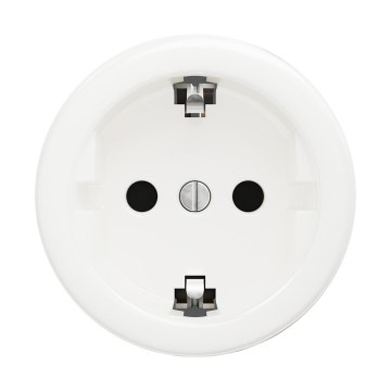 Reblig - Retro domová zásuvka bez rámčeka SCHUKO 230V/16A snehovo biela