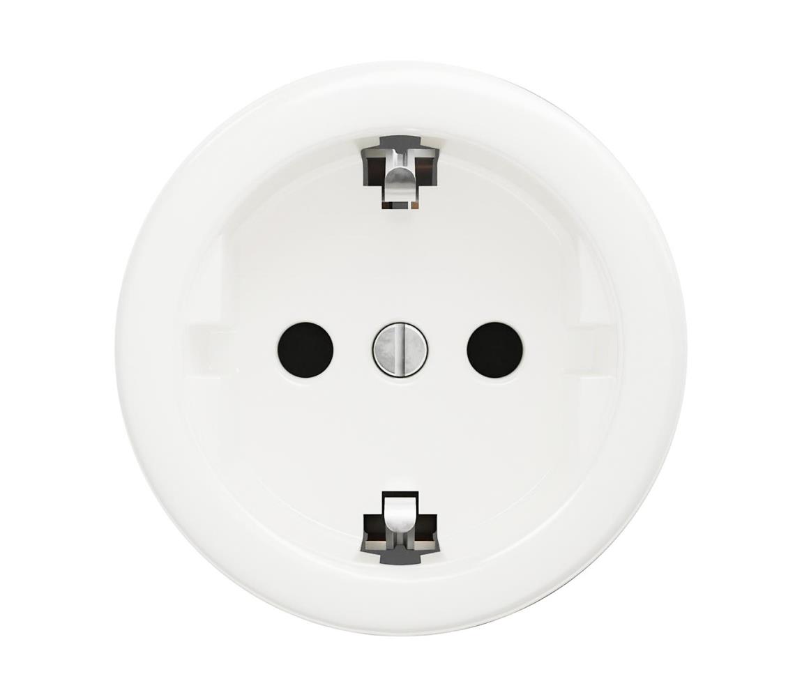 Reblig - Retro domová zásuvka bez rámčeka SCHUKO 230V/16A snehovo biela W/ZS