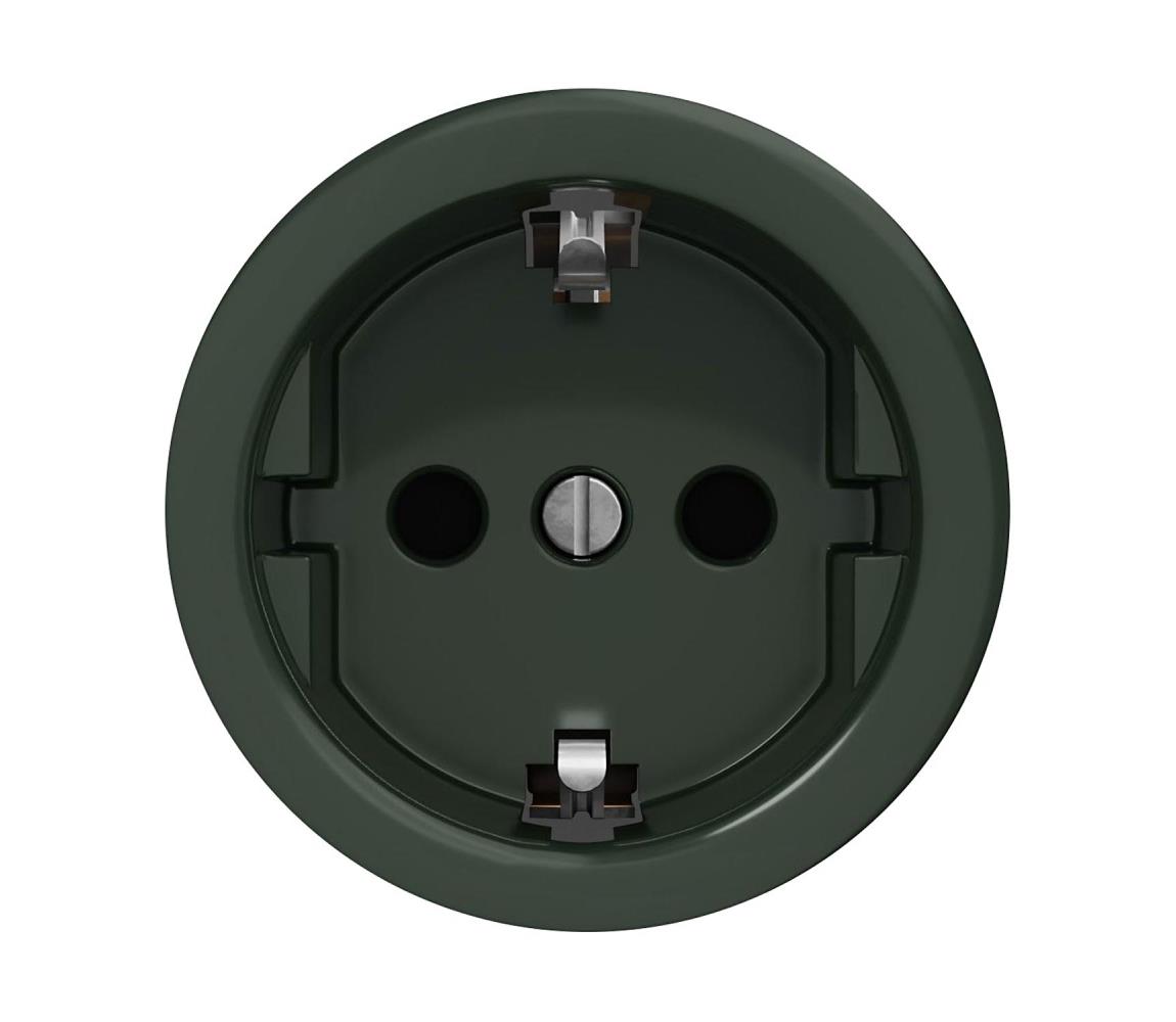 Reblig - Retro domová zásuvka SCHUKO 230V/16A bez rámčeka, zelená Z/ZS