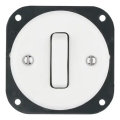 Reblig - Retro porcelánový jednoduchý vypínač s rámčekom č. 6, biela