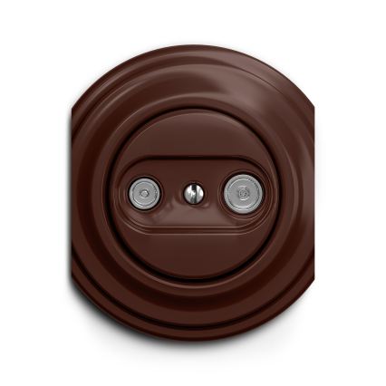 Reblig - Retro účastnícka zásuvka TV+R (koncová) bez rámčeka hnedá