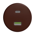 Reblig - Retro USB zásuvka A+C bez rámčeka hnedá