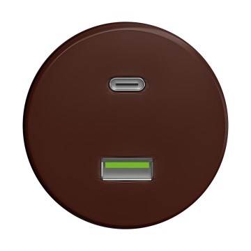 Reblig - Retro USB zásuvka A+C bez rámčeka hnedá