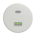 Reblig - Retro USB zásuvka A+C bez rámčeka keramická biela