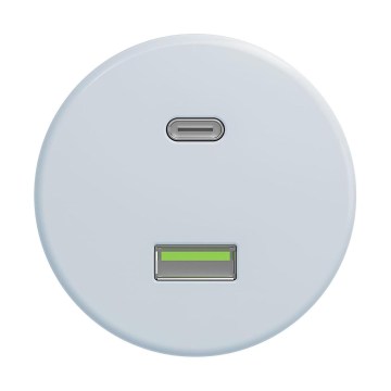 Reblig - Retro USB zásuvka A+C bez rámčeka modrá