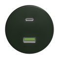 Reblig - Retro USB zásuvka A+C bez rámčeka zelená