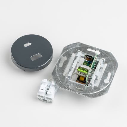 Reblig - Retro USB zásuvka A+C s antracitovým rámikom