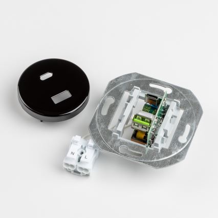 Reblig - Retro USB zásuvka A+C s čiernym rámikom