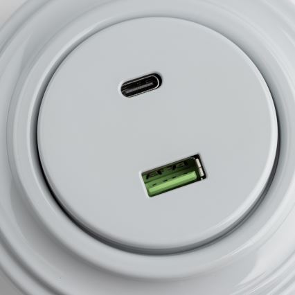 Reblig - Retro USB zásuvka A+C s rámikom šedá