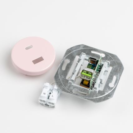 Reblig - Retro USB zásuvka A+C s rámikom staroružová