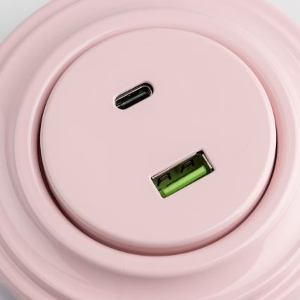 Reblig - Retro USB zásuvka A+C s rámikom staroružová