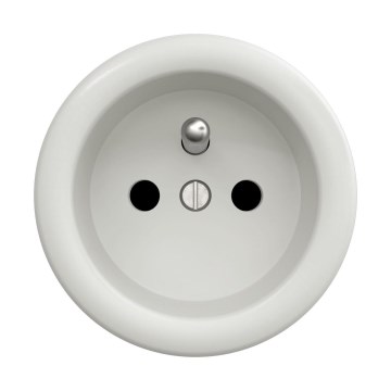 Reblig - Retro zásuvka bez rámika 230V keramická biela