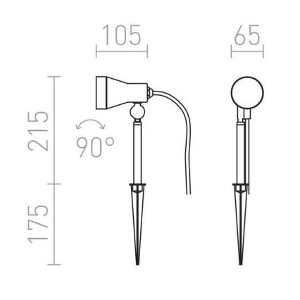 RED - Design Rendl - R10431 - Vonkajšie svietidlo DIREZZA 1xGU10/35W/230V IP54