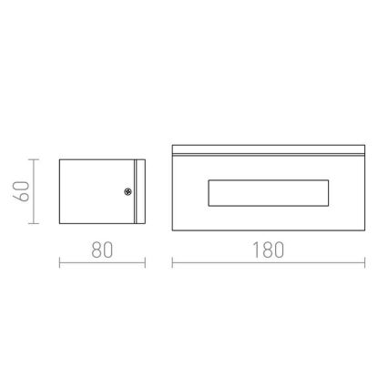 RED - Design Rendl-R10439 - Vonkajšie nástenné svietidlo WOOP 1xR7s/48W/230V IP54