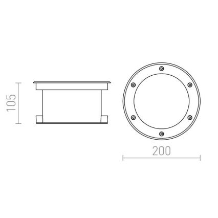 RED-Design Rendl-R10532 - LED Vonkajšie zápustné svietidlo TERRA LED/20W/230V IP67