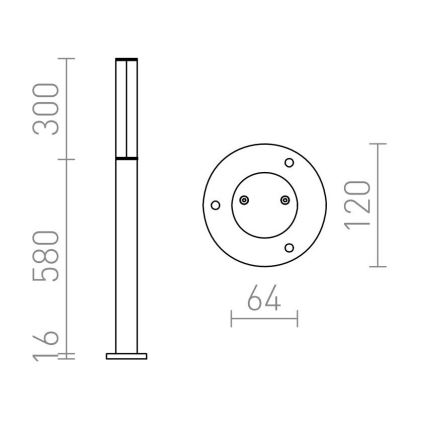 RED - Design Rendl - R10548 - LED Vonkajšia lampa VADIS LED/8W/230V IP54