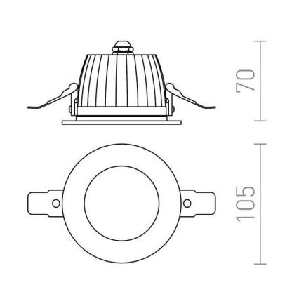 RED - Design Rendl-R10565- LED Kúpeľňové podhľadové svietidlo AMIGA 8W/230V IP65