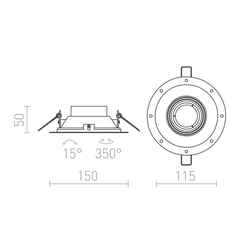 RED - Design Rendl - R12046 - Podhľadové svietidlo IPSO 1xGU10/50W/230V