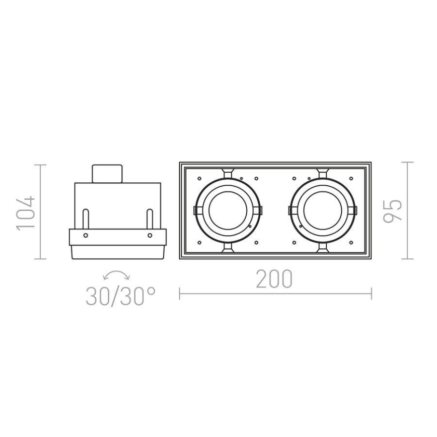 RED - Design Rendl - R12053 - Podhľadové svietidlo ELECTRA 2xGU10/50W/230V