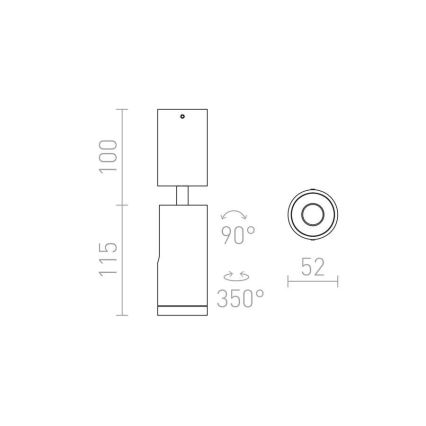 RED - Design Rendl - R12497 - LED Bodové svietidlo BOGARD LED/5W/230V čierna