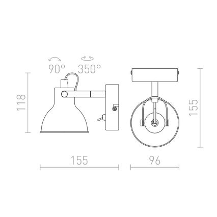 RED - Design Rendl - R12508 - Nástenné bodové svietidlo ROSITA 1xGU10/9W/230V