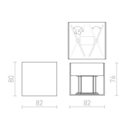 RED - Design Rendl - R12556 - LED Vonkajšie nástenné svietidlo CARRE 2xLED/3W/230V IP54