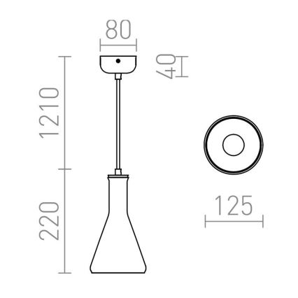 RED - Design Rendl - R12663 - Luster na lanku PULIRE 1xE14/28W/230V