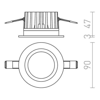 RED - Design Rendl - R12716 - LED Kúpeľňové podhľadové svietidlo TOLEDO 8W/230V IP44