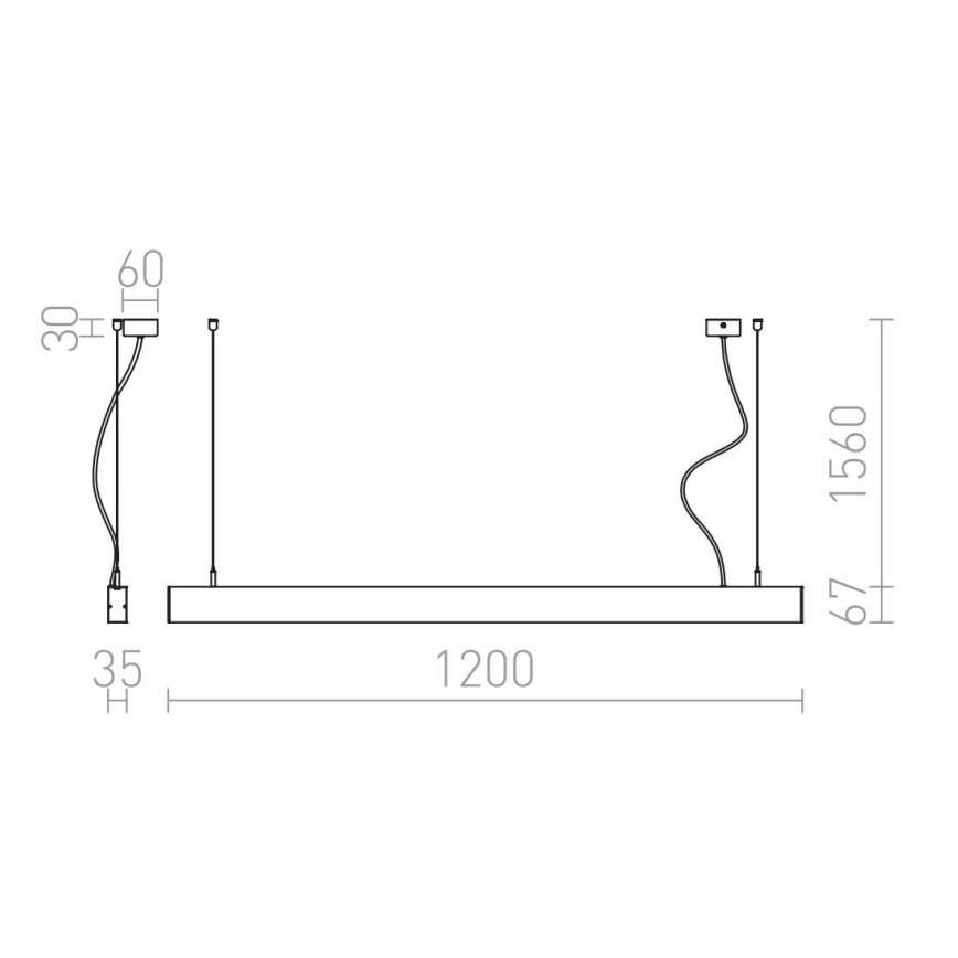 RED - Design Rendl - R12718 - LED Luster na lanku PESANTE LED/40W/230V