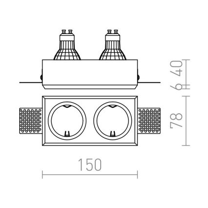 RED - Design Rendl - R12900 - Podhľadové svietidlo QUO 2xGU10/35W/230V