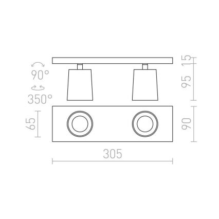 RED - Design Rendl - R12915 - Bodové svietidlo KENNY 2xGU10/35W/230V