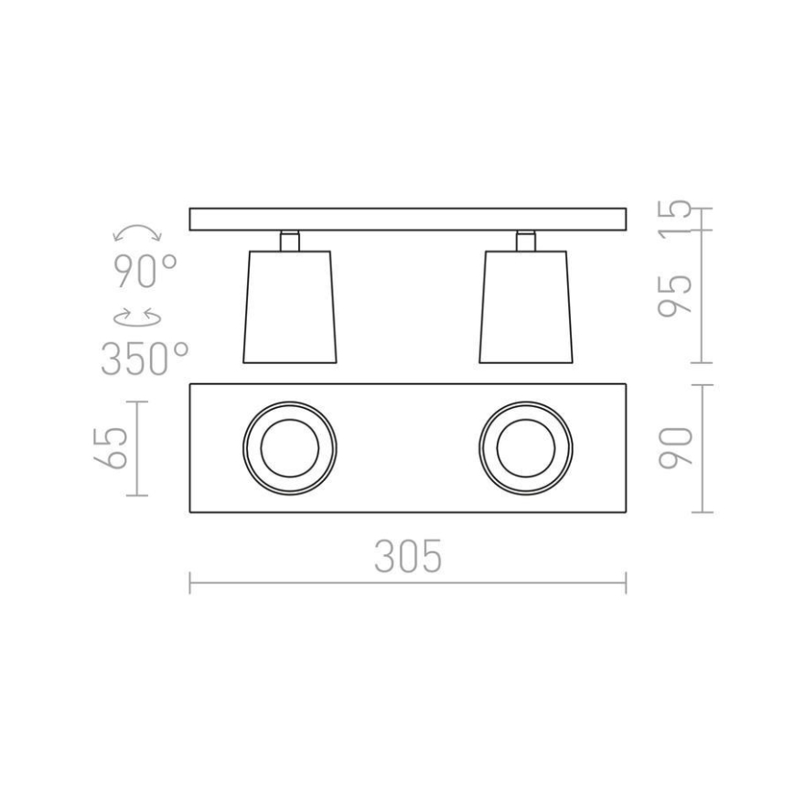 RED - Design Rendl - R12915 - Bodové svietidlo KENNY 2xGU10/35W/230V