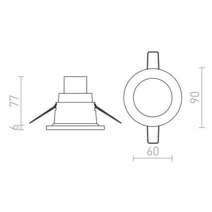 RED - R12659 - Kúpeľňové podhľadové svietidlo LEROY 1xGU5,3/35W/12V IP44