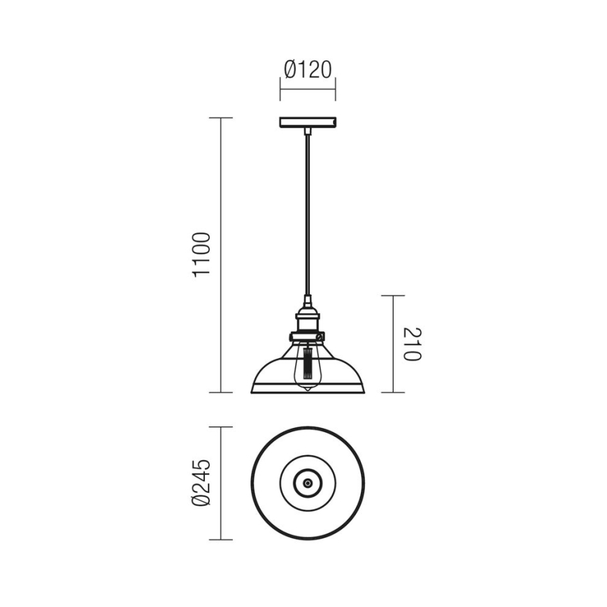 Redo 01-1002 - Luster na lanku SAVILLE 1xE27/42W/230V