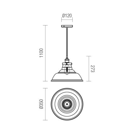 Redo 01-1003 - Luster na lanku SAVILLE 1xE27/42W/230V