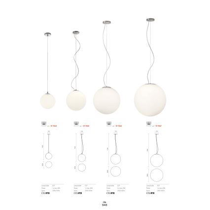 Redo 01-1064 - Luster na lanku OLA 1xE27/42W/230V pr. 20 cm