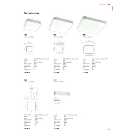 Redo 01-1124 - LED Luster na lanku SCREEN LED/48W/230V 3000K